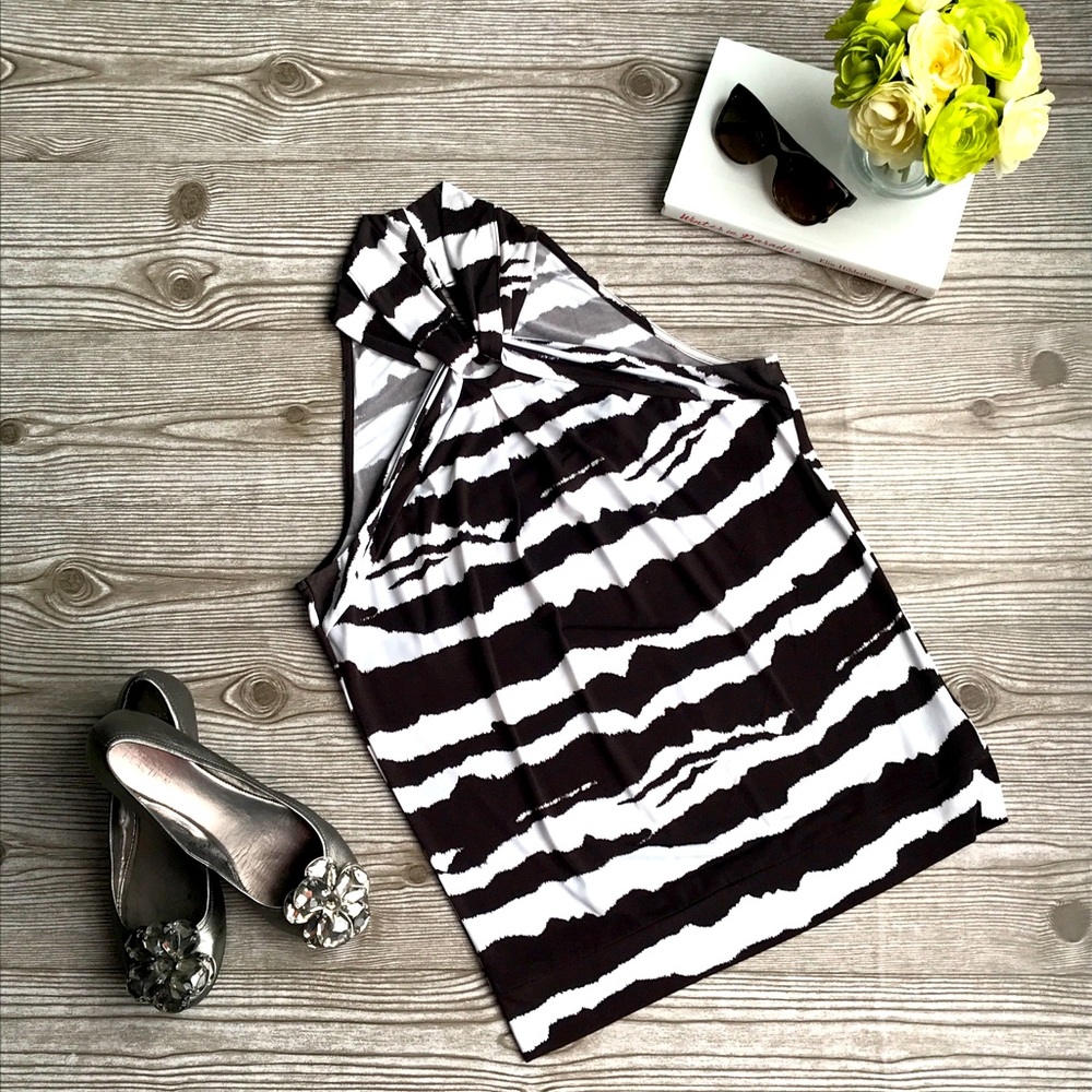 Michael Kors Brown Zebra Halter Top